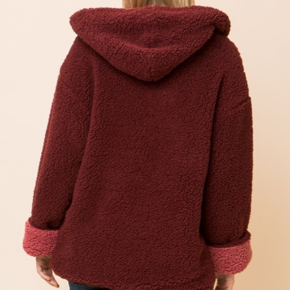 New Faux Fur Reversible Teddy Bear hooged Jacket - Picture 7 of 8